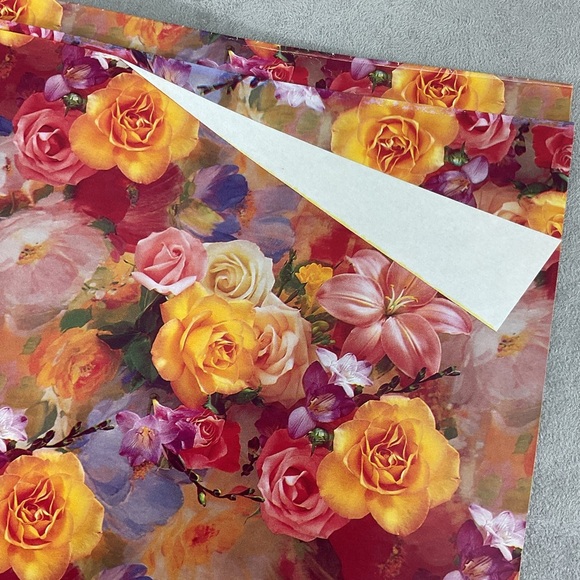 Vintage floral rose gift wrapping paper lot - Picture 7 of 10